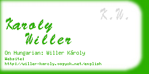 karoly willer business card
